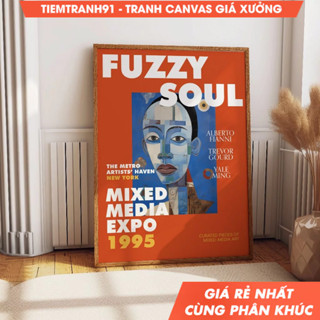 Tranh treo tường, Modern Abstract Portrait Wall Art for Home and Office Decor - 1995 New York 'Fuzzy Soul' Exhibition