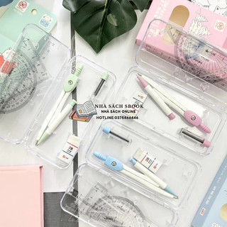 Bộ compa 7 món / thước tam giác / thước / thước đo thi vẽ toán học bộ dụng cụ học tập dành cho học sinh