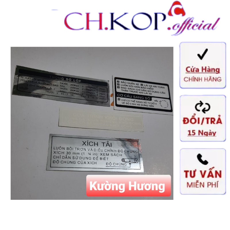 Tem thông số dream việt ( Trọn bộ 4 mảnh tem thông số xe super DREAM- Loại đẹp)