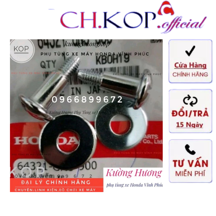 Ốc gắn cốp xe DREAM chính hãng ( bộ 4 chi tiết ốc bắt yếm xe dream)