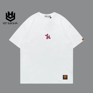 Áo Thun Thêu HY Korea 136 Cotton 65% Phom Rộng Unisex Nam Nữ Oversize Localbrand