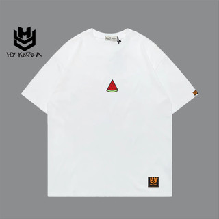 Áo Thun Thêu HY Korea 128 Cotton 65% Phom Rộng Unisex Nam Nữ Oversize Localbrand