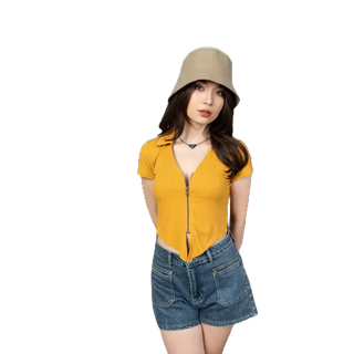 Áo Thun Crotop Ôm Dây Kéo JP FASHION Chất Liệu Thun Gân Co Dãn Vải Mát, Kiểu Dáng Hiện Đại Năng Động (ảnh thật) 10209668