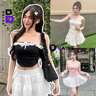  Áo ỐNG UMI CÚP NGỰC Viền Ren Nơ Nữ Chất Thun Umi Kiểu Sexy Dây Kéo Nữ, Áo Thun Ôm Body Trơn Đẹp Baine