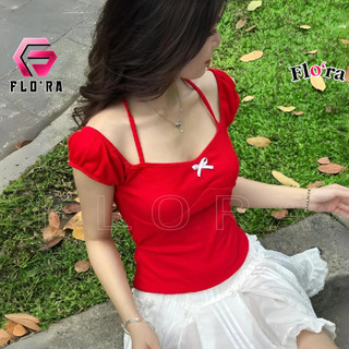 Áo Croptop Tay Ngắn CỔ VUÔNG DÂY RÚT Chất Thun Gân BM00_BM95, Áo Thun Trễ Vai Phối Dây Kiểu Sexy Nữ Ôm Body Tôn Dáng