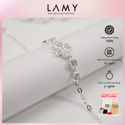Lắc tay bạc LAMY Cheerful Four-Leaf Clover Bracelet Silver 2142 - Lắc tay bạc Ý 925