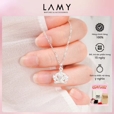 Dây chuyền bạc nữ LAMY Fashion Elegant Crown Pendant Necklace Silver 6302- Dây chuyền bạc ta