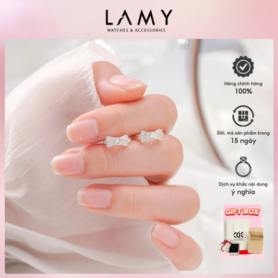 Khuyên tai bạc nữ LAMY Sweet Bow Silver Earrings 3256 - Khuyên tai bạc ta