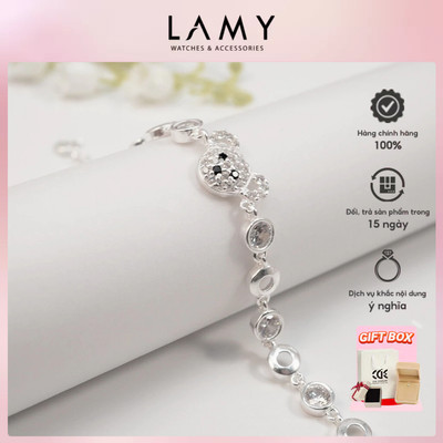 Lắc tay bạc LAMY Joyful Bear Black Bracelet Silver 2146 - Lắc tay bạc Ý 925