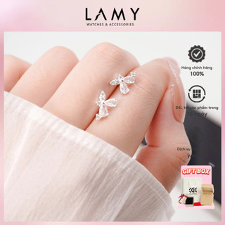 Khuyên tai bạc nữ CDE Three Leaves Flower Silver Earrings CDE3212 - Khuyên tai bạc ta