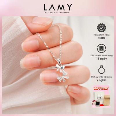 Dây chuyền bạc nữ Double Bow Necklace Silver 6365 - Dây chuyền bạc ta
