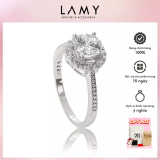 Nhẫn bạc nữ cde royal radiance engagement ring cde8111sv