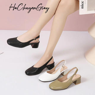 Giày sandal cao gót nữ gót trụ 6cm dáng trơn