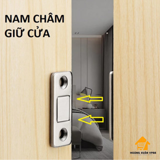 Nam Châm Gắn Cửa Lực Hút Siêu Mạnh, Thép Siêu Bền Kèm Keo 3M - Dán Chốt Tủ Quần Áo Ngăn Kéo 88464 Hoàng Xuân VP88
