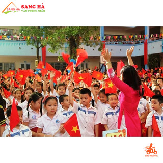 Cờ vẫy cờ đỏ sao vàng cầm tay loại vải hàng đẹp