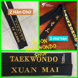 BEST SELLER Miễn Phí Thêu Tên Đai đen Taekwondo x UnionTaekwondoSHOP Black Belt