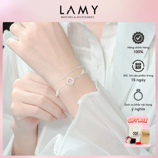 Lắc tay bạc cde double layer round bracelet silver cde2210