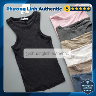 Áo ba lỗ mài viền vải gân bạc màu dáng vừa Zara Auth New Tag có sẵn 3253/301 3253301