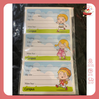 Nhãn Vở Campus 12 - 20 Cái Có Decan