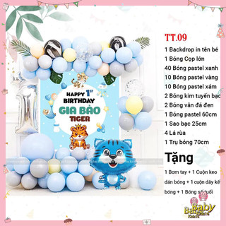 Kèm backdrop in - set trang trí sinh nhật cho bé tuổi cọp siêu cute