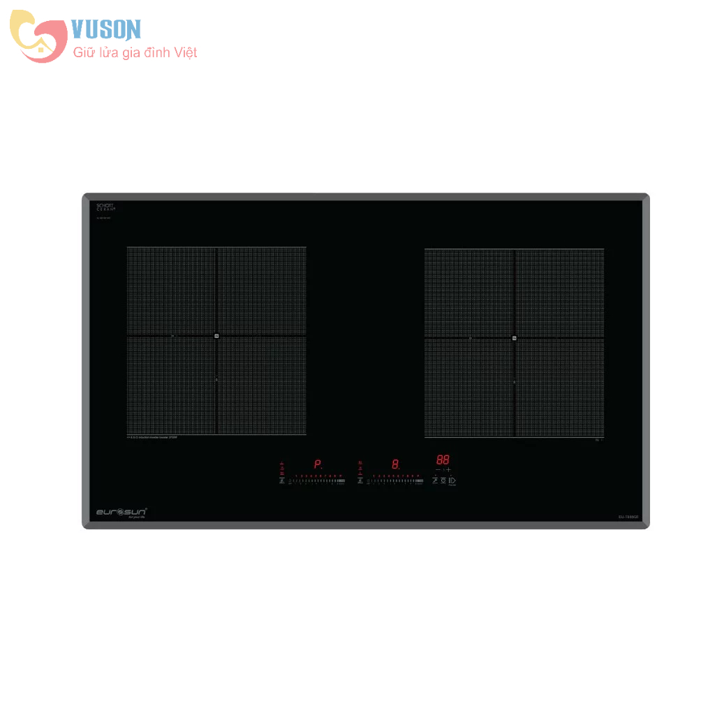 Bếp Từ Eurosun EU-T888GE - Bếp Từ Đôi Công Nghệ Biến Tần Inverter, Kích Thước 760x450mm