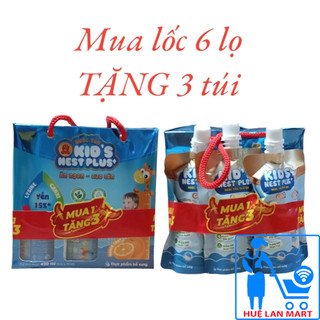 [Mua 1 lốc 6 lọ tặng 3 túi] Nước Yến Sào Cao Cấp Thiên Việt Kid's Nest Plus+ Hương Cam Hộp 6 Lọ x 70ml (Ăn ngon cao lớn)