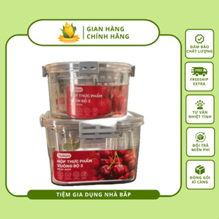 Hộp Nhựa Đựng Thực Phẩm, Bộ 3 Hộp Đựng Đồ Ăn Tủ Lạnh Cao Cấp - [MS 6558-6559]