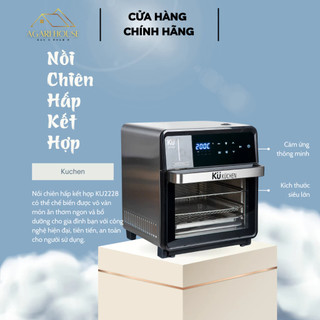 Nồi chiên không dầu kết hợp hấp KUCHEN KU2228 cung cấp 8 chương trình nấu ăn thông minh dung tích 16 lit
