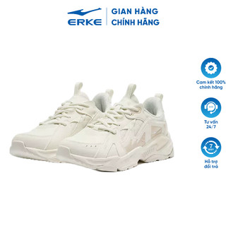 Giày tập thể thao nữ erke-training shoes giày độn đế cao 4cm màu trắng be nhẹ nhàng 12122314281-005