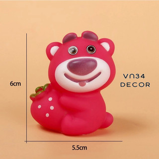 Gấu Dâu trang trí bánh kem, gấu ôm dâu tây, gấu ôm trà sữa trang trí bánh