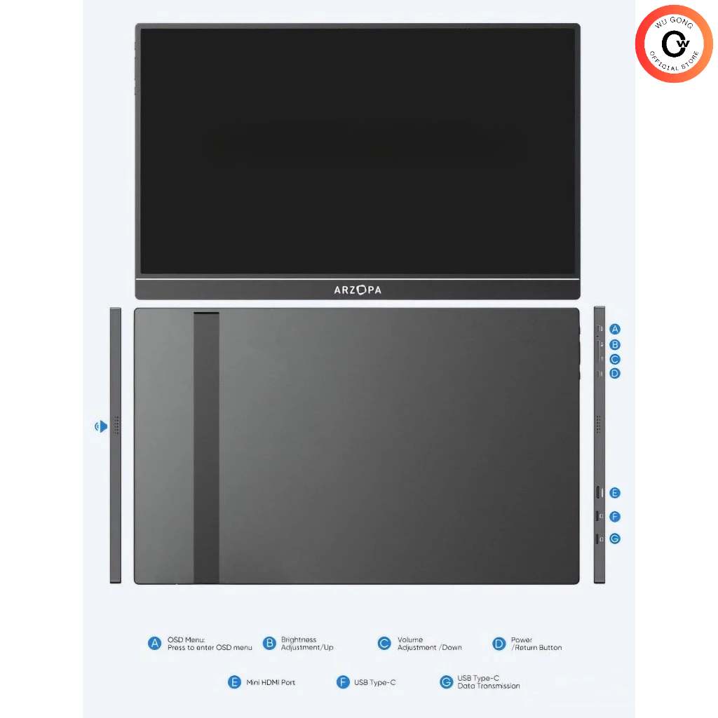 ARZOPA 144 Hz - Màn Hình Di Động Arzopa 16.1 Inch Tấm Nền IPS Full HD 100% sRGB 144Hz. ARZOPA Z1FC Portable Monitor | BigBuy360 - bigbuy360.vn