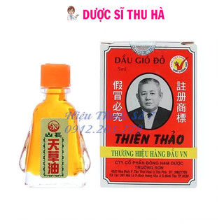 Dầu gió đỏ Thiên Thảo chai 5ml giảm cảm, ho, nhức đầu, đau bụng