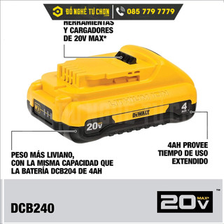Pin 20V 4.0Ah Dewalt DCB240-B1