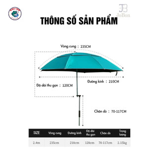  Ô câu dù câu cá JoBon 2m4 có khớp bẻ thân xoay 360 cao cấp tiện lợi 