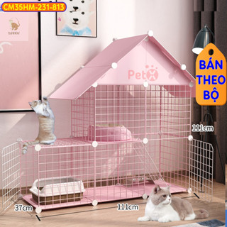 Chuồng mèo 3 tầng 2 tầng  giá rẻ đẹp lắp ghép đa năng đơn giản với lưới sắt sơn tĩnh điện có thể cho thỏ, sóc, bọ ú