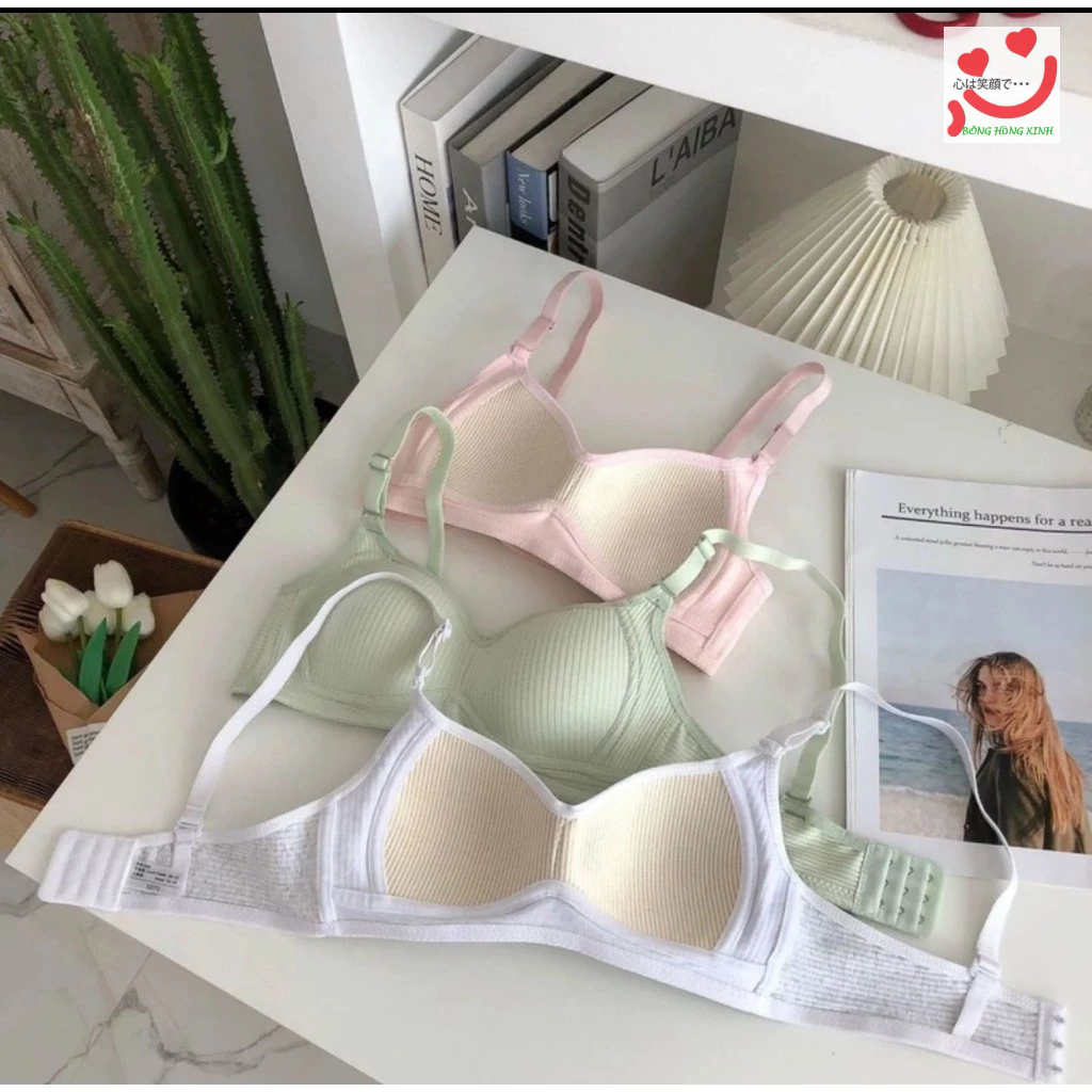 (Tăng size) Áo lót nữ cotton không gọng, áo ngực mút mỏng học sinh 138