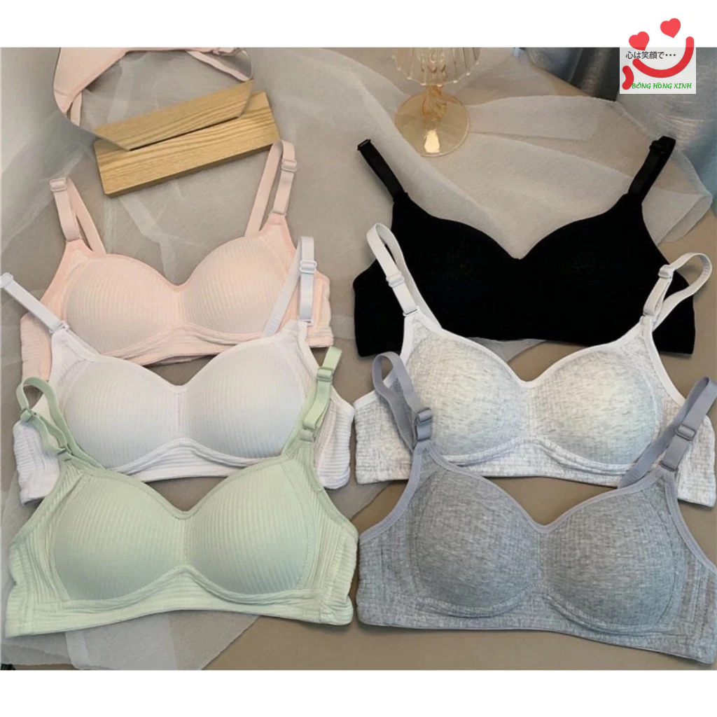 (Tăng size) Áo lót nữ cotton không gọng, áo ngực mút mỏng học sinh 138