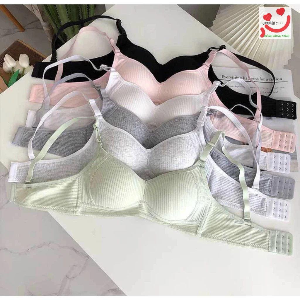 (Tăng size) Áo lót nữ cotton không gọng, áo ngực mút mỏng học sinh 138