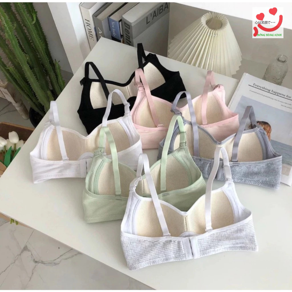 (Tăng size) Áo lót nữ cotton không gọng, áo ngực mút mỏng học sinh 138