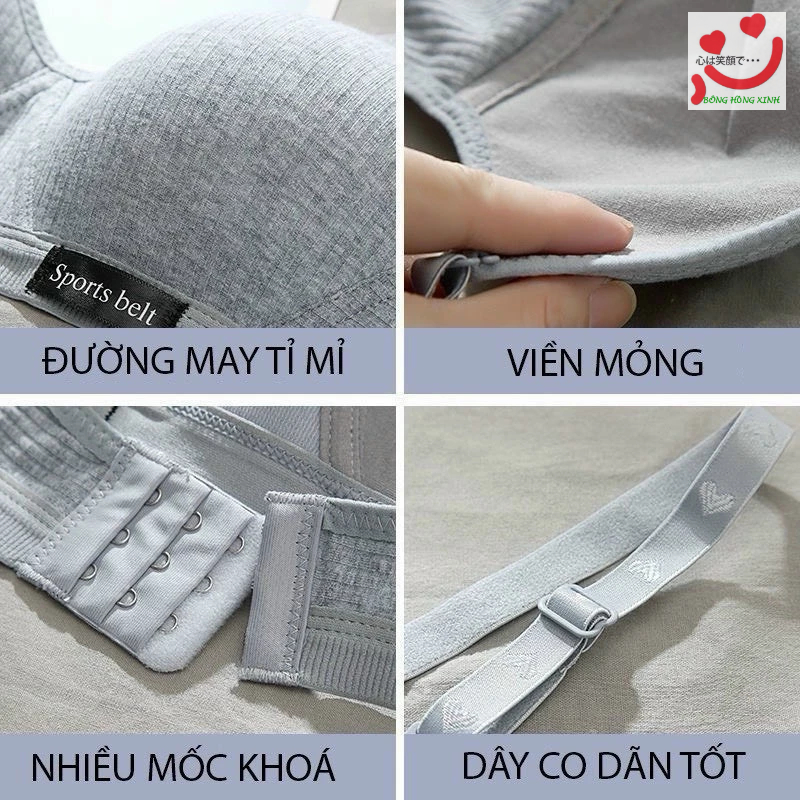(Tăng size) Áo lót nữ cotton không gọng, áo ngực mút mỏng học sinh 139