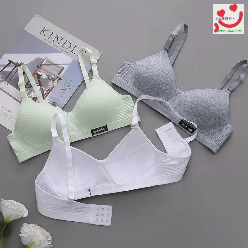 (Tăng size) Áo lót nữ cotton không gọng, áo ngực mút mỏng học sinh 139