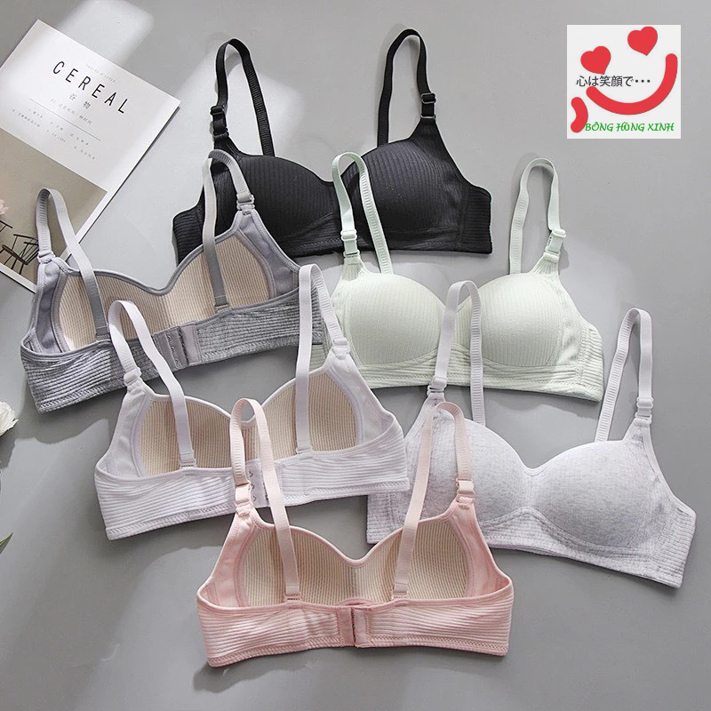 (Tăng size) Combo 3 Áo lót nữ cotton không gọng, áo ngực mút mỏng học sinh 138  from nhỏ