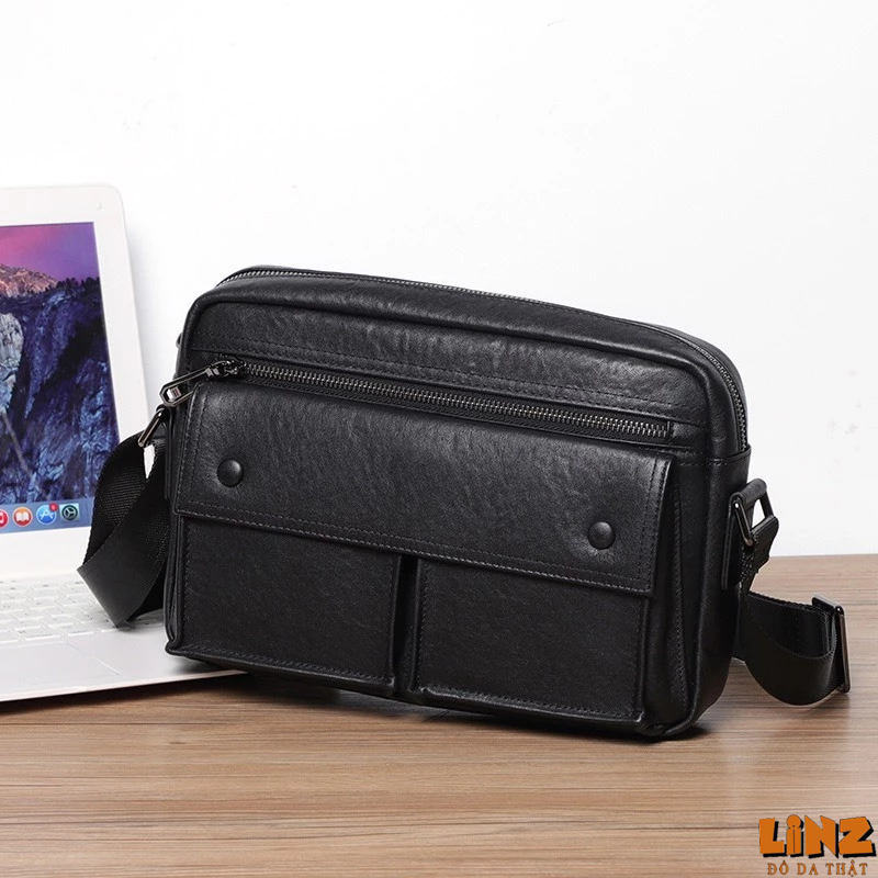 Túi đeo chéo LIINZ LEATHER L3039 Da bò thật nguyên tấm