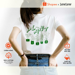 Áo thun nữ baby tee, áo thun cotton plant lover tshirt - lew lew
