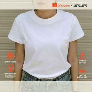 Áo thun nữ baby tee, áo thun trơn cotton basic tee trắng tshirt - lew lew