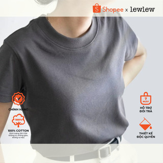 Áo thun nữ baby tee, áo thun trơn cotton basic tee xám đen tshirt - lew lew