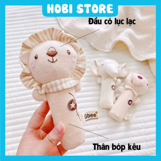 Đồ chơi lục lạc thú nhồi bông cầm tay cho bé sơ sinh phát triển đa giác quan - Hobi Store