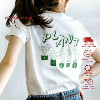 Áo thun nữ baby tee, áo thun cotton plant lover tshirt