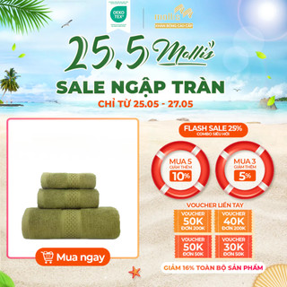 Khăn Mặt Khăn Gội Đầu Cotton Lapyarn Mollis FM2X 34x78cm dày dặn mềm mại thấm hút không đổ lông dùng cho gia đình spa