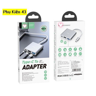 Cáp chuyển 3in1 hc hb14 type-c sang 3 cổng hdmi và usb 3.0 và type-c - phụ kiện sạc 43